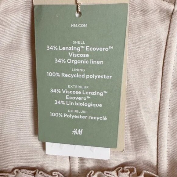 Brock Collection H&M Linen Corset Top Womens M Draped Underwire Peplum Romantic - Picture 6 of 7